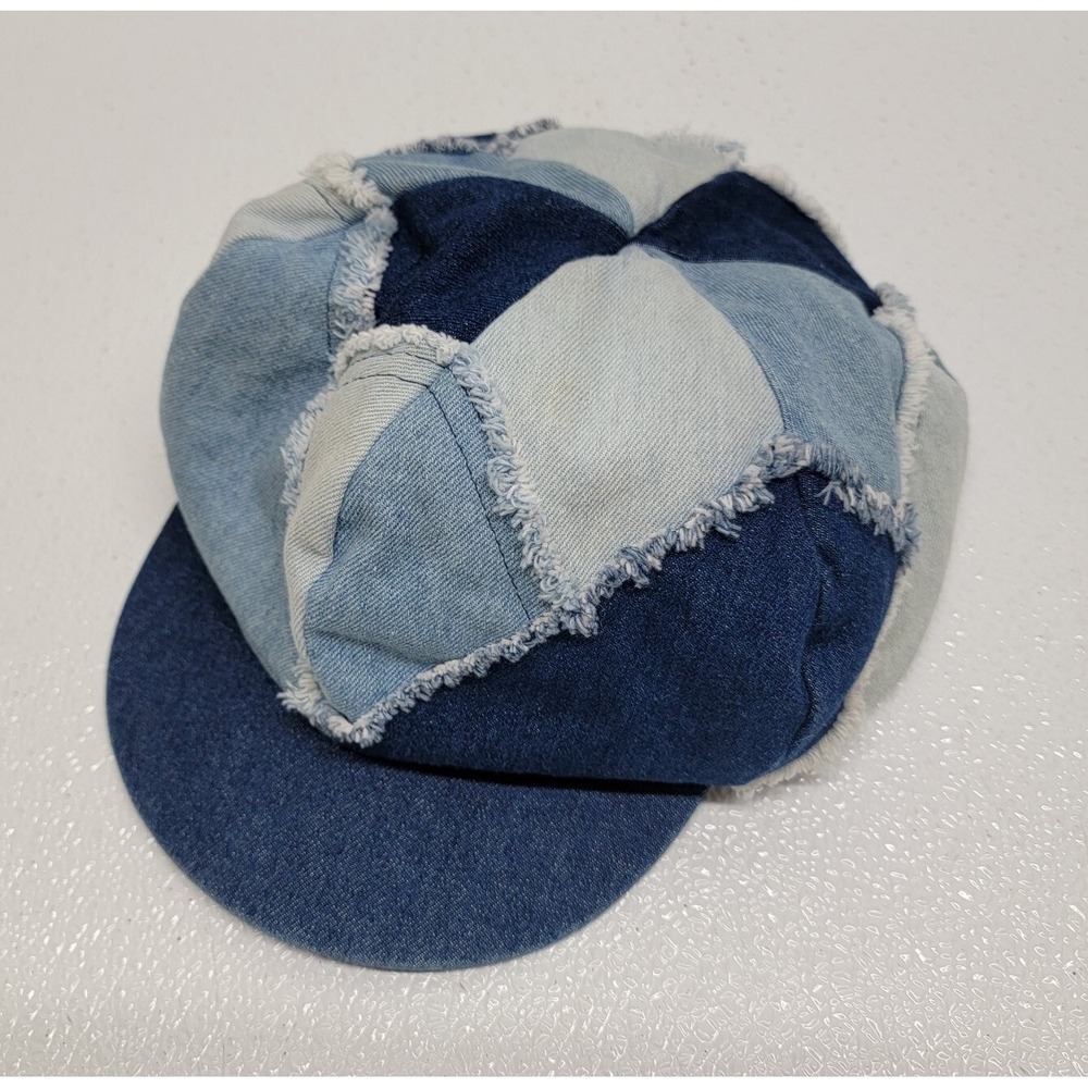 Vintage Denim Patchwork Floppy Hat Elegant Headwear Girls Small Womens Stretch